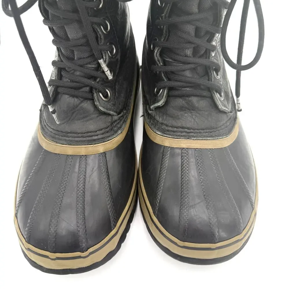 Sorel Men's Black Leather 1964 Premium T Snow Lace Up Boots Size 8